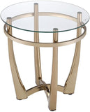 25' X 23' Champagne And Clear Glass End Table