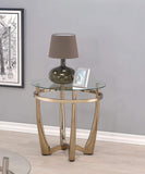 25' X 23' Champagne And Clear Glass End Table