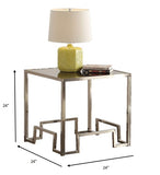 24' X 24' X 24' Champagne and Clear Glass End Table