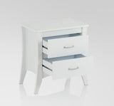 White Wooden 2 Drawer Nightstand