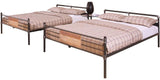 83' X 65' X 68' Sandy Black Dark Bronze HandBrushed Queen Over Queen Bunk Bed