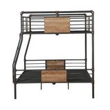 83' X 65' X 68' Sandy Black Dark Bronze HandBrushed Full Xl Over Queen Bunk Bed