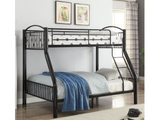 HomeRoots 78" X 56" X 67" Twin Over Full Black Bunk Bed 286161-HOMEROOTS 286161