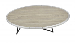 46' X 23' X 15' Weathered Gray Oak Particle Board Coffee Table