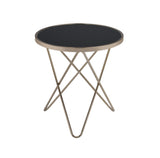 Mod Black Glass and Geo Gold End Table