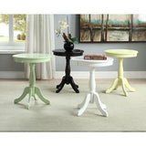 Cottage White Wood Pedestal Side or End Table