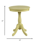 Light Yellow Solid Wooden Pedestal Side Table