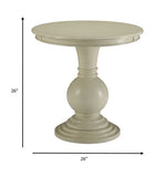 26' X 26' X 26' Antique White Wood Veneer Side Table