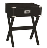 Black Solid Wooden Metal Accent End Table