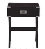 Black Solid Wooden Metal Accent End Table