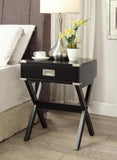 Black Solid Wooden Metal Accent End Table