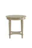 24' X 24' X 24' Antique White Solid Wood End Table