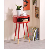 Bentwood Red Retro Round Wooden End Table