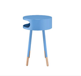 HomeRoots Bentwood Light Blue Retro Round Wooden End Table 286362-HOMEROOTS 286362