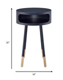 Bentwood Black Retro Round Wooden End Table