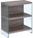 24' X 12' X 30' Clear Glass And Gray Oak Bookcase