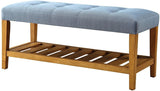 40' X 16' X 18' Blue And Oak Simple Bench