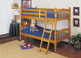 81' X 43' X 60' Twin Over Twin Honey Oak Pine Wood Bunk Bed