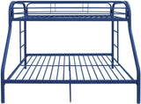 84' X 62' X 65' Twin Xl Over Queen Blue Metal Tube Bunk Bed