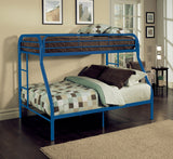 78' X 54' X 60' Twin Over Full Blue Metal Tube Bunk Bed