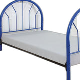 Blue Metal Twin Headboard And Footboard