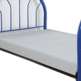 Blue Metal Twin Headboard And Footboard