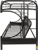 78' X 41' X 65' Twin Over Full Black Metal Tube Futon Bunk Bed