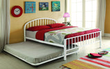 Full White Metal Rolling Trundle