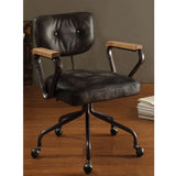 24' X 25' X 32' Vintage Black Top Grain Leather Office Chair