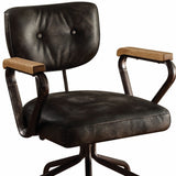 24' X 25' X 32' Vintage Black Top Grain Leather Office Chair