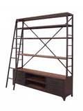 74' X 29' X 83' Sandy Gray Metal Tube Bookcase With Ladder