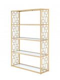 48' X 14' X 72' Clear Glass And Gold Bookcase