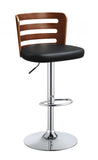 Black Faux Leather Stool Adjustable Height and Swivel Stool