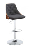 Dark Grey Fabric Seat with Metal Base Adjustable Bar Stool with Swivel