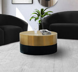 Sun Iron Contemporary Black / Gold Coffee Table - 32" W x 32" D x 15.5" H