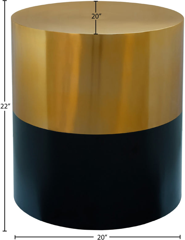 Sun Iron Contemporary Black / Gold End Table - 20" W x 20" D x 22" H