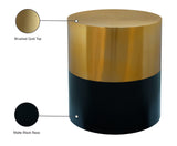 Sun Iron Contemporary Black / Gold End Table - 20" W x 20" D x 22" H