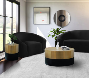Sun Iron Contemporary Black / Gold End Table - 20" W x 20" D x 22" H