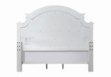 Florian Transitional Bed Beige Fabric(#) & Antique White 28717EK-ACME