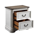 Florian Transitional Nightstand Antique White & Oak Finish 28723-ACME