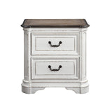 Florian Transitional Nightstand Antique White & Oak Finish 28723-ACME