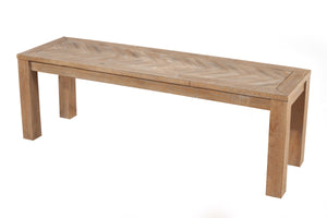 Alpine Furniture Aiden Dining Bench 3348-03 Weathered Natural Solid Pine and Plywood 60 x 16 x 18