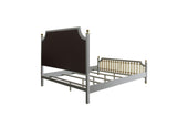 House Marchese Transitional Bed Pearl Gray Finish, Beige PU(#G02) 28884CK-ACME