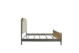 House Marchese Transitional Bed Pearl Gray Finish, Beige PU(#G02) 28884CK-ACME