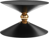 Malia Iron Contemporary Black / Gold Coffee Table - 28" W x 28" D x 16.5" H