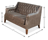 Brooks Leather Tufted 2 Seat Sofa