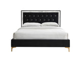 Rowan Contemporary Bed Black Fabric(#CFF0007-8), 100% Polyster 28987EK-ACME