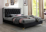 Rowan Contemporary Bed Black Fabric(#CFF0007-8), 100% Polyster 28987EK-ACME