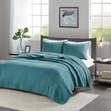 Keaton Casual 100% Polyester Solid Brushed Coverlet Set