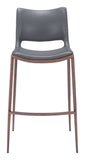 English Elm EE2648 100% Polyurethane, Plywood, Steel Modern Commercial Grade Bar Chair Set - Set of 2 Dark Gray, Walnut 100% Polyurethane, Plywood, Steel